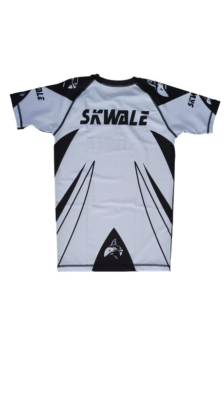 Rashguard pour Homme Manches Courtes "WSC" - Blanc/Noir